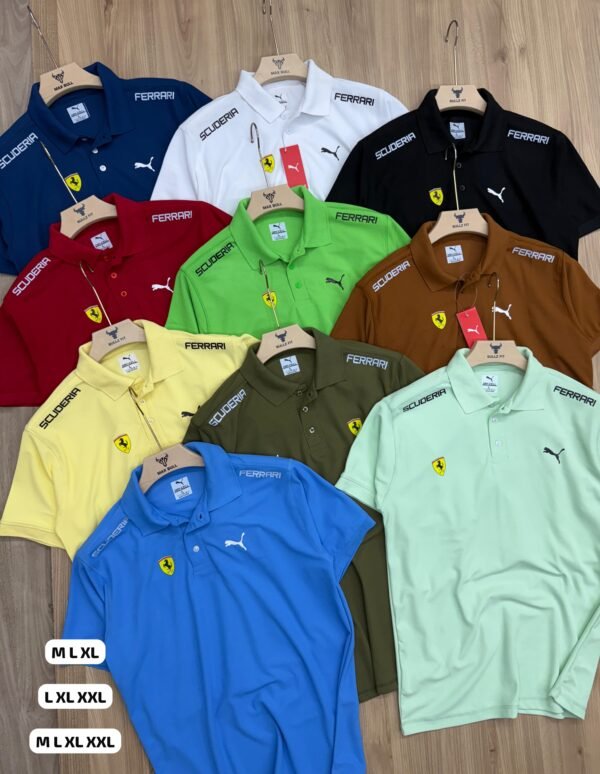 PUMA FERRARI PRINTED ZIPPER POLO