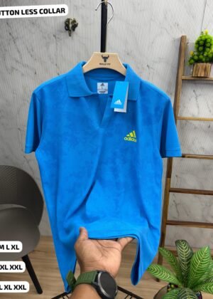 ADIDAS PRINTED POLO - Light Blue, XL