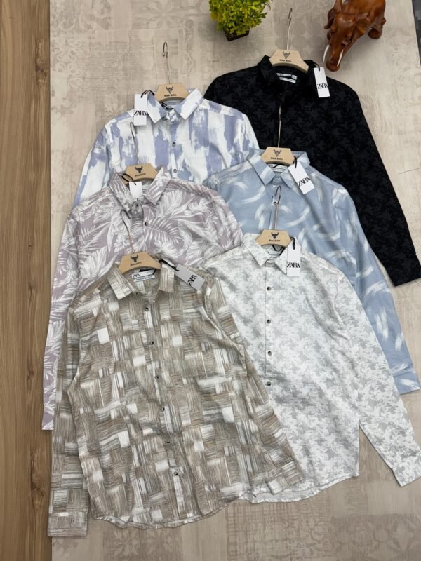 ZARA LINEN CANAVE COLLARED SHIRT