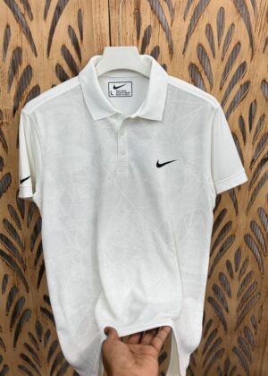 NIKE PRINTED PREMEIUM POLO - L, White